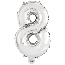 Mini Number 8 Silver